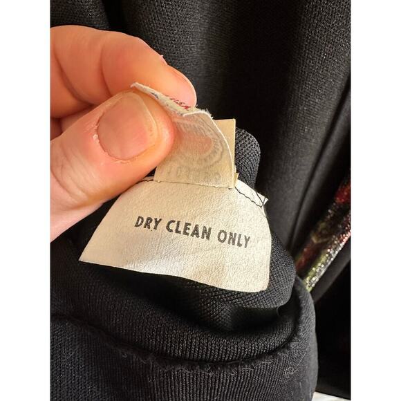 Vintage 1970’s Stacy Ames Tribal Sparkle Wrap Stretch Long Sleeve Maxi Dress 12 - Picture 8 of 9